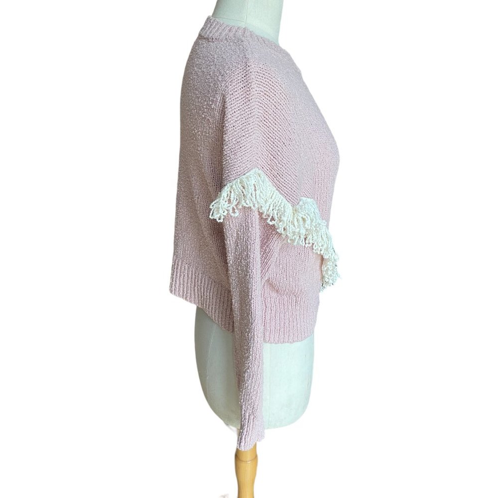 Madewell Montford Fringe Sweater Pink Twee FeminineSoft Girl Fairycore -XS - Picture 8 of 14